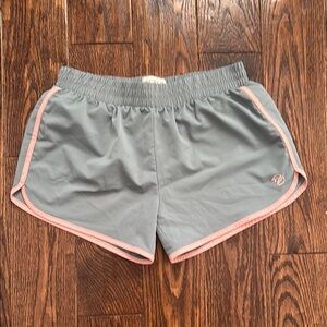 Stylish Women's Athletic Shorts in Gray with Pink Trim